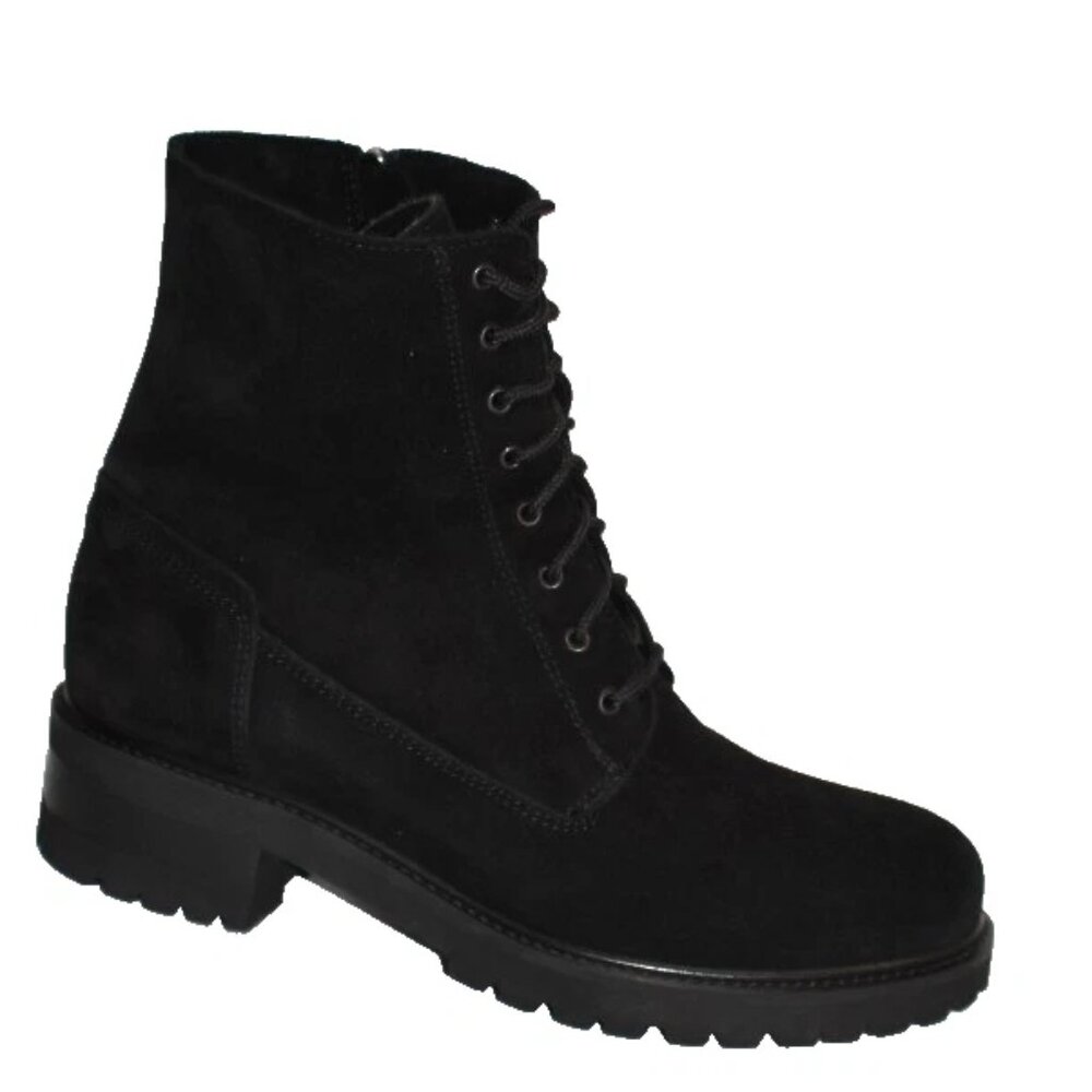 New! La Canadienne Cara Waterproof Combat Boot Black Suede Size 9 US DD507